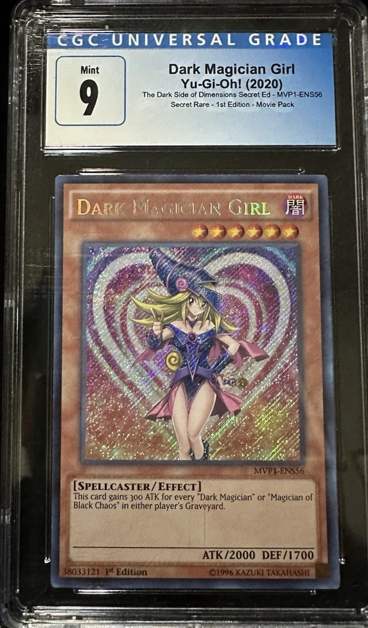 YuGiOh Dark Magician Girl MVP1-ENS56 1st Edition Secret Rare CGC 9