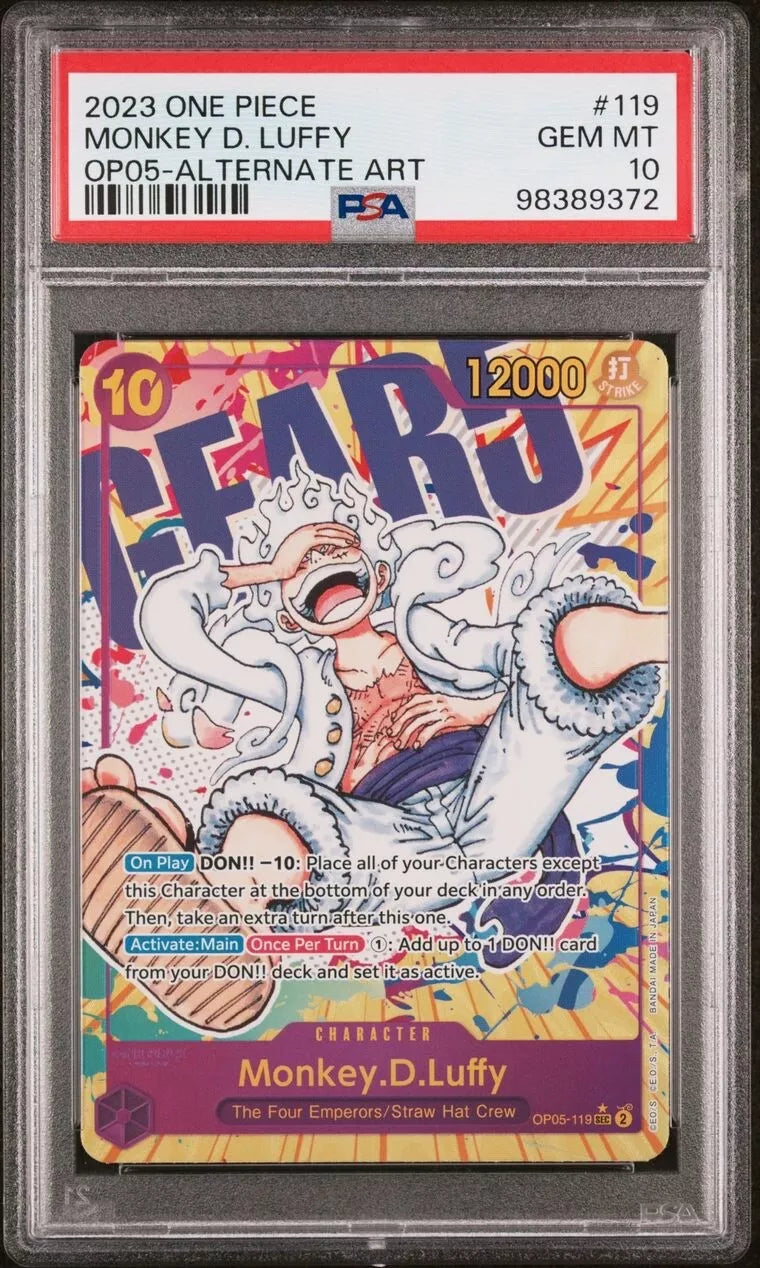 Monkey D. Luffy PSA 10 One Piece OP05-119 Gear 5 Alternate Art Japanese 2023 JP